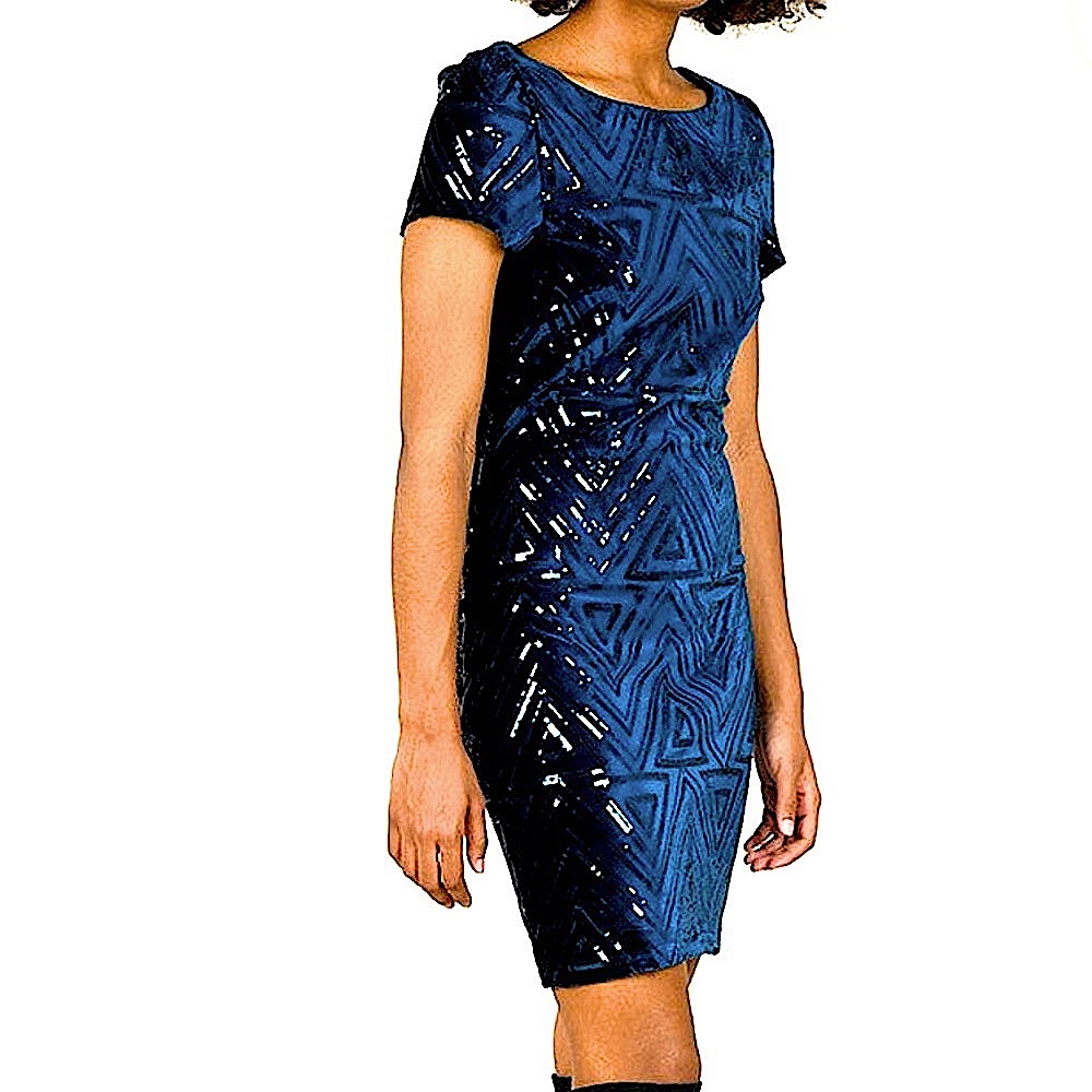 NWT MOLLY BRACKEN SEQUINED VELVET DRESS